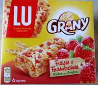 Jumlah gula yang masuk LU - Grany Strawberry & Raspberry Cereals bar x6, 125g (4.5oz)