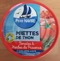 入っている砂糖の量 Miettes de thon  à la sauce tomates et herbes de Provence