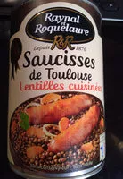 चीनी की मात्रा Saucisses de Toulouse aux Lentilles cuisinées