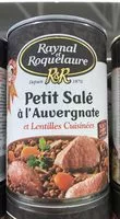 चीनी की मात्रा Petit salé à l'Auvergnate et lentilles cuisinées RAYNAL ET ROQUELAURE,420g