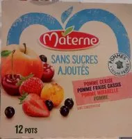 含糖量 MATERNE Compotes Coupelles Multivariétés Fruits Rouges 12x100g