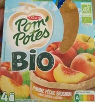 含糖量 POM'POTES Compotes Gourdes BIO Pomme Pêche Brugnon 4x90g