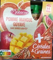 Quantité de sucre dans MATERNE Compotes Graines Lin&Chia Pomme Mangue Goyave 4x90g