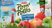 含糖量 POM'POTES Compotes Gourdes Pomme Nature 12x90g