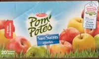 含糖量 POM'POTES Compotes Gourdes Pomme Nature 20x90g