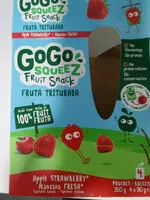 Sucre et nutriments contenus dans Gogo squeez