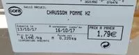 Amount of sugar in Chausson aux Pommes