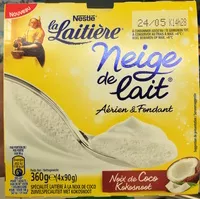 Quantité de sucre dans Neige de lait, Noix de Coco (4 Pots)