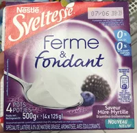 Amount of sugar in Sveltesse Ferme & Fondant saveur Mûre-Myrtille