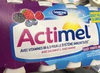 Количество сахара в Actimel, goût fruits des bois