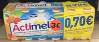 Количество сахара в Actimel (6x goût multifruits 6x goût pêche-gelée royal)