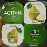 Sokerin määrä sisällä Activia aux poires