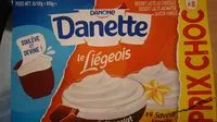 Quantité de sucre dans Danette Liégeois 4 chocolat x 100 g + 4 vanille x 100 g
