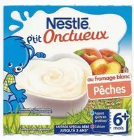 Quantité de sucre dans NESTLÉ P'TIT ONCTUEUX au Fromage Blanc Pêche - 4 x 100g - Dès 6 mois