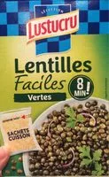Количество сахара в Lustucru lentilles faciles vertes
