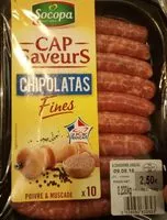 入っている砂糖の量 Chipolatas fines poivre & muscade