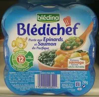 含糖量 Blédichef - Purée aux épinards et saumon du Pacifique