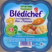 Количество сахара в Blédichef - Cassolette de légumes et son duo de poissons - Petits légumes et Duo de Poissons