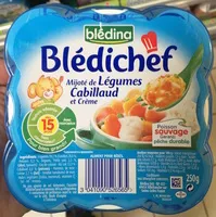 Zuckermenge drin Blédichef Mijoté de Légumes Cabillaud et Crème