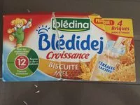 İçindeki şeker miktarı BLEDINA BLEDIDEJ Croissance Miel Saveur Biscuitée 4x250ml Dès 12 Mois