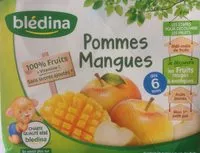 含糖量 BLEDINA POTS FRUITS Pommes Mangues 4x130g Dès 6 Mois