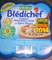 Количество сахара в Blédichef Légumes, Petites pâtes et Colin aux épices douces