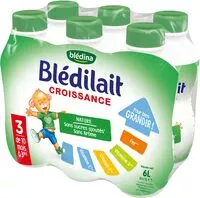 İçindeki şeker miktarı BLEDINA BLEDILAIT 6X 1L CROISSANCE LIQUIDE NATURE De 10 mois à 3 ans