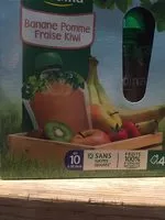 Quantité de sucre dans Gourde Banane Pomme Fraise Kiwi 4x90g dès 10 Mois