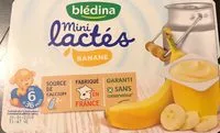 İçindeki şeker miktarı BLEDINA LES MINI LACTES 6x55g Banane dès 6 mois