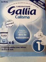 Количество сахара в Gallia Calisma1 Coffret dés la naissance 6 x 70 ml de 0 à 6 mois