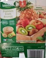 Suhkru kogus sees Pommes Kiwis Ananas - Dès 8 Mois