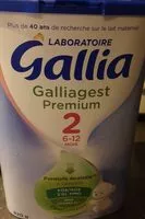 Количество сахара в GALLIA Galliagest Premium 2ème âge 820g De 6 à 12 Mois