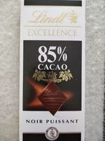 Quantité de sucre dans Excellence 85% Cacao Chocolat Noir Puissant Lindt % Lindt