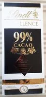 入っている砂糖の量 Excellence 99% Cacao Noir Absolu