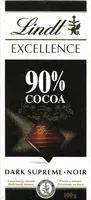 Suhkru kogus sees Excellence 90% cacao