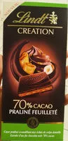Cantidad de azúcar en Chocolat noir 70% cacao praliné feuilleté