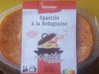 Quantité de sucre dans Spaetzele à la bolognaise