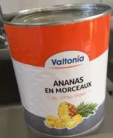 Sokerin määrä sisällä Ananas en morceaux