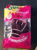 Suhkru kogus sees Cranberries séchées