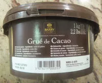 Quantité de sucre dans Grué de cacao