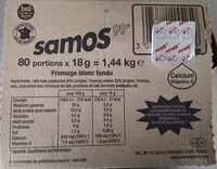 Cantidad de azúcar en Samos - Fromage blanc fondu