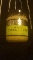 入っている砂糖の量 moutarde citron et thym