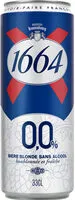 Количество сахара в 1664 0,0% Bière blonde sans alcool 33 cl