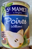 入っている砂糖の量 Poires Williams