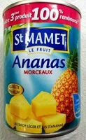 Sokerin määrä sisällä Ananas morceaux