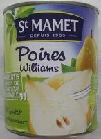 入っている砂糖の量 Poires Williams