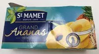 Sokerin määrä sisällä Grand Ananas Tranches Sans sucres ajoutés