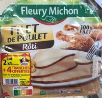 चीनी की मात्रा Filet de poulet rôti les 2 barquettes de 4 tranches 360 g
