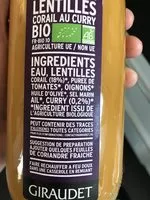 入っている砂糖の量 Giraudet Soupe Lentille Corail Curry Bio 50Cl