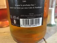 İçindeki şeker miktarı Cidre brut